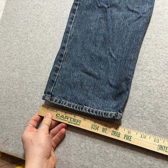 American Eagle Jeans Mens 32x34 Blue Relaxed Straight 100% Cotton (Meas 33x33) - Picture 6 of 11